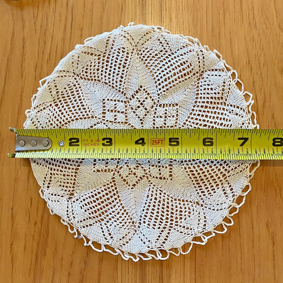 Vintage Hand Crocheted Doilies Doily Pastel Pink Blue White Delicate Lot of 7 - Picture 3 of 15
